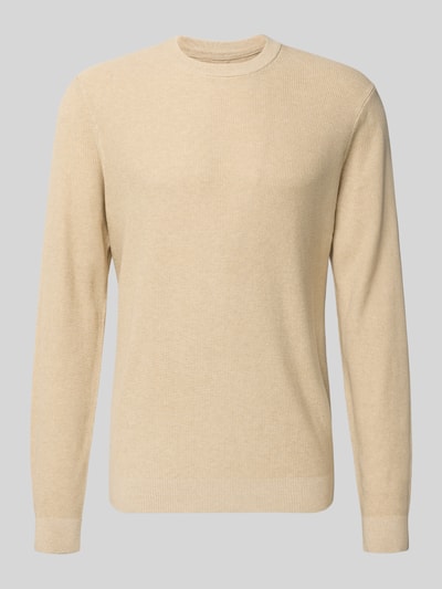 MCNEAL Strickpullover mit gerippten Abschlüssen Sand Melange 2