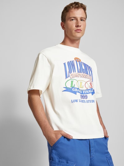 Low Lights Studios T-Shirt mit Label- und Statement-Print Modell 'CHAMPIONSHIP' Offwhite 3