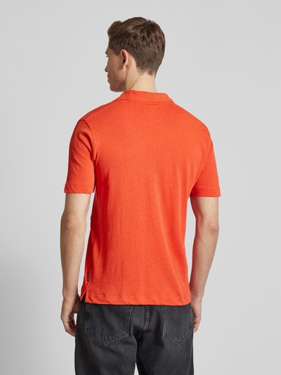 Marc O'Polo Regular Fit Poloshirt aus Baumwoll-Leinen-Mix Orange 5