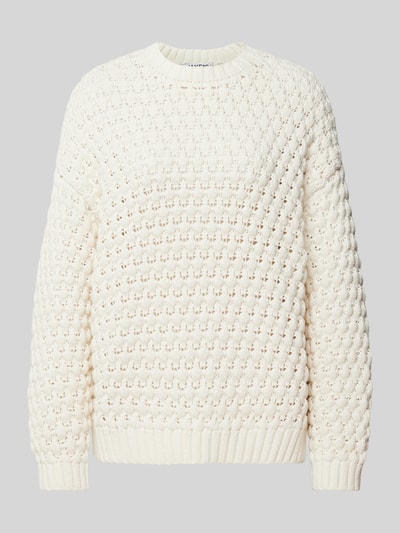 Jake*s Casual Gebreide pullover met ajourpatroon Ecru - 2