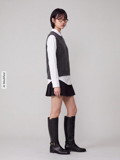 s.Oliver BLACK LABEL Regular Fit Pullunder mit Woll-Anteil Anthrazit 1