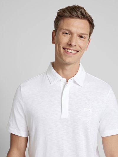 CK Calvin Klein Regular Fit Poloshirt mit Knopfleiste Weiss 3