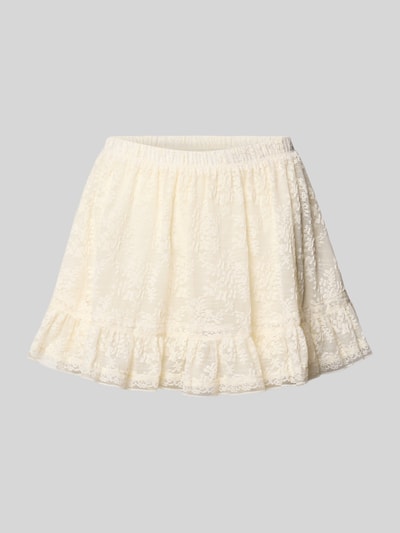 Gina Tricot Minirock aus Spitze mit elastischem Bund Ecru 1