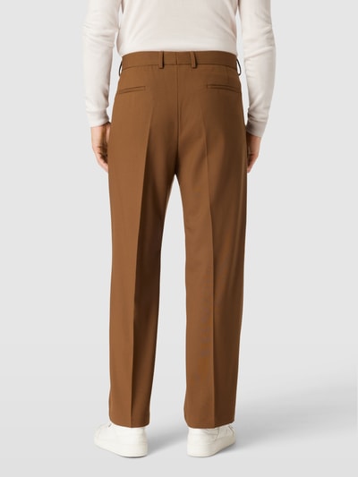 Strellson Pantalon met persplooien, model 'Joe' Middenbruin - 5