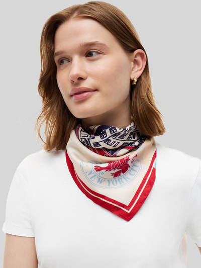 Tommy Hilfiger Tuch aus reiner Seide mit Allover-Print Dunkelrot 1