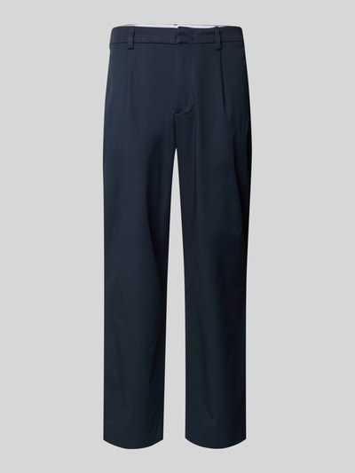 Produktfoto, Loose Fit Bundfaltenhose mit Gesäßtaschen von MCNEAL in Dunkelblau, Baumwoll-Elasthan-Mix, 1er Bundfalte, glatte Struktur