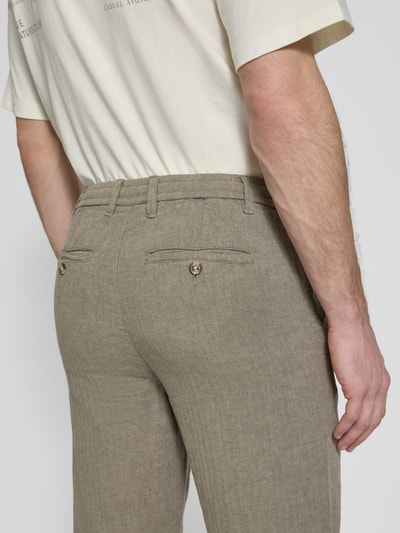 Lindbergh Relaxed Fit aus Baumwoll-Leinen-Mix mit Eingrifftaschen Oliv 3