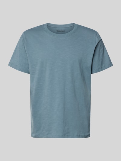 Selected Homme Regular Fit T-Shirt aus reiner Baumwolle Modell 'HASPEN' Rauchblau 2