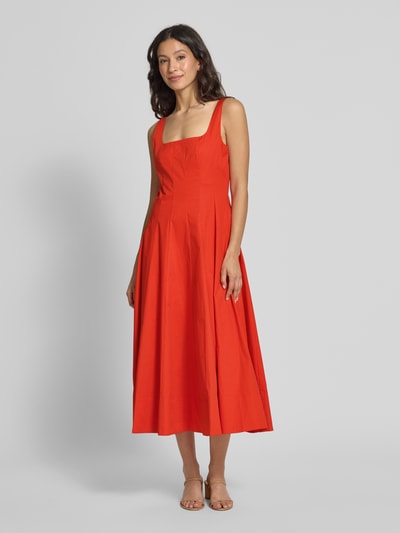 Staud Midikleid mit Karree-Ausschnitt Modell 'WELLS' Orange 4