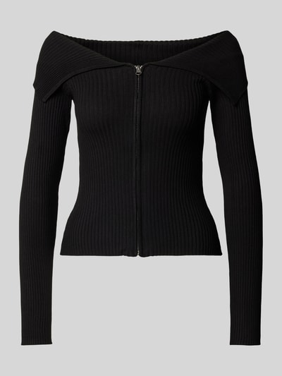 Noisy May Cardigan mit durchgehendem Reißverschluss Modell 'JULIET' Black 1