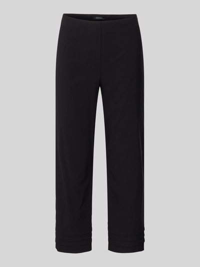 Produktfoto, spodnie capri z mieszanki wiskozy z dodatkiem streczu, krój slim fit, drapowania, STEHMANN Caprihose aus Viskose-Mix Modell 'Ina', szerokość w rozmiarze 36: 38 cm, długość wewnętrzna nogawki w rozmiarze 36: 59 cm, czarny kolor, prosta forma, gładka tekstura