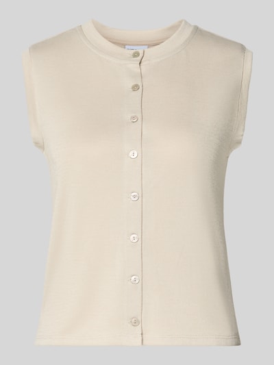 Produktfoto, kremowy top bez rękawów z guziczkami, lekka faktura, Regular Fit Top mit Viskose-Anteil Modell 'PIMI' von PIECES, Damen Top