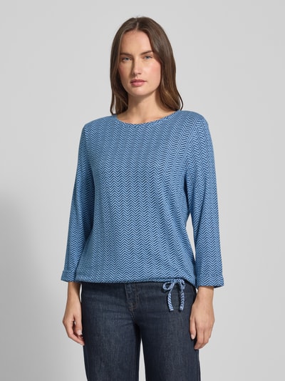 Tom Tailor Comfort fit shirt met lange mouwen van viscosemix Marineblauw - 4