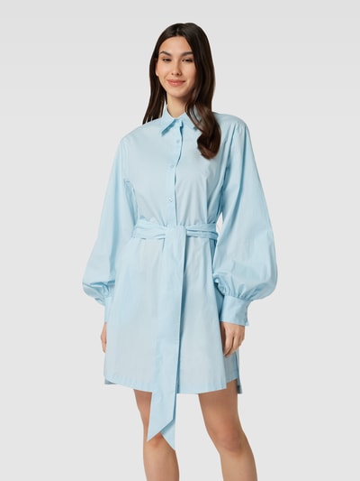 HUGO Sukienka koszulowa z wiązanym paskiem model ‘Kaisanna’ Jasnoniebieski 4