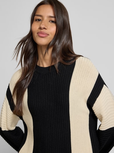 Vero Moda Regular Fit Strickpullover aus Baumwoll-Mix Modell 'GIGI' Black 3