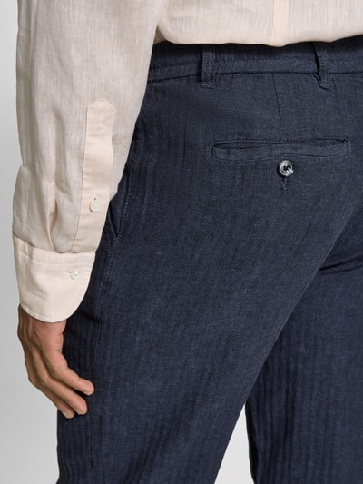 Lindbergh Relaxed fit van een mix van katoen en linnen met steekzakken Donkerblauw - 3