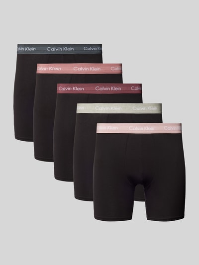 Calvin Klein Underwear Trunks mit elastischem Label-Bund im 5er-Pack Black 1