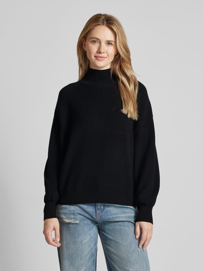 MSCH Copenhagen Gebreide pullover met opstaande kraag, model 'Magnea Rachelle' Zwart - 4