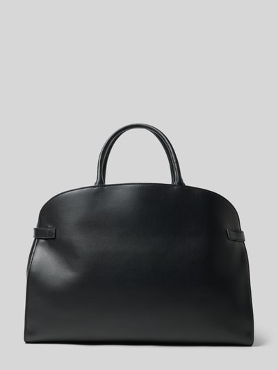 Produktfoto, Torba shopper z uchwytem, model 'SABINE' od Coccinelle, główna przegroda z zapięciem na magnes, detal z logo, przegródka wewnętrzna z zamkiem, szerokość 40 cm, długość 32 cm, głębokość 16 cm, pasek na ramię 37 cm, czarna, gładka faktura