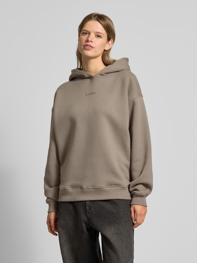 LeGer by Lena Gercke Hoodie mit Label-Stitching Modell 'Abby' Taupe 4