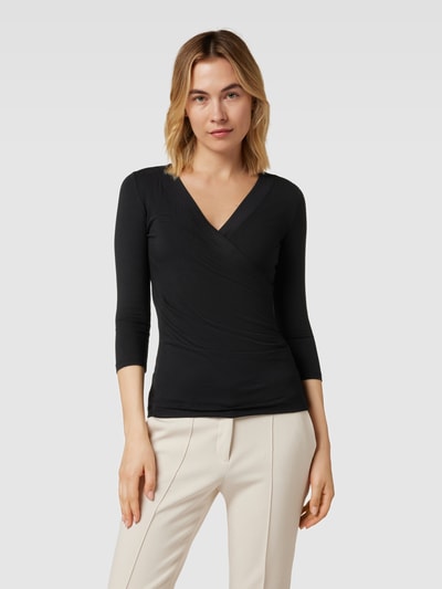 Lauren Ralph Lauren Longsleeve aus Viskose-Elasthan-Mix mit 3/4-Arm Black 4