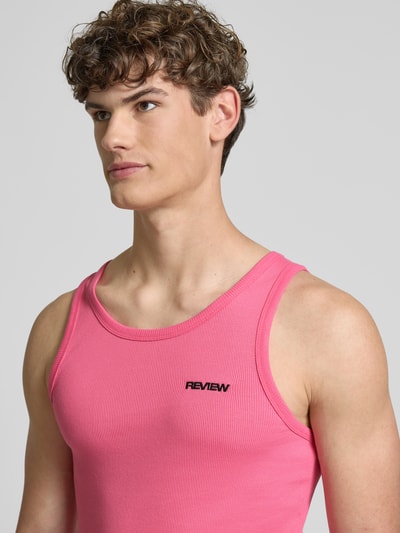 REVIEW Tanktop mit Label-Stitching Pink 3