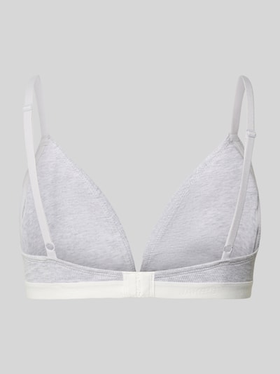Produktfoto, Triangel-BH mit elastischem Logo-Bund von Jake*s Casual in Hellgrau, Feinripp, weiches Modal-Mix Material, vorgeformte Cups