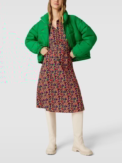 Pieces Blusenkleid mit Allover-Muster Bordeaux Rot 1