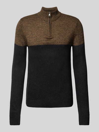 Blend Gebreide pullover met opstaande kraag Zwart - 2