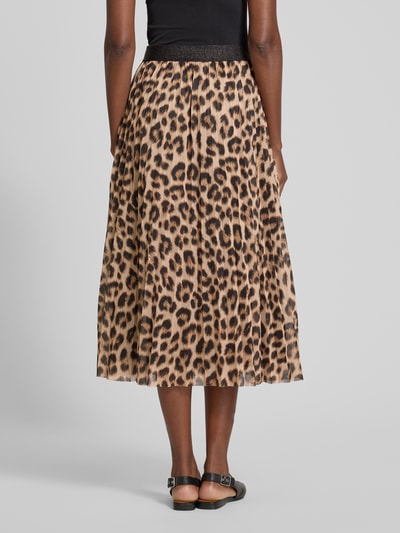 Oui Midirok met plissévouwen Camel - 5