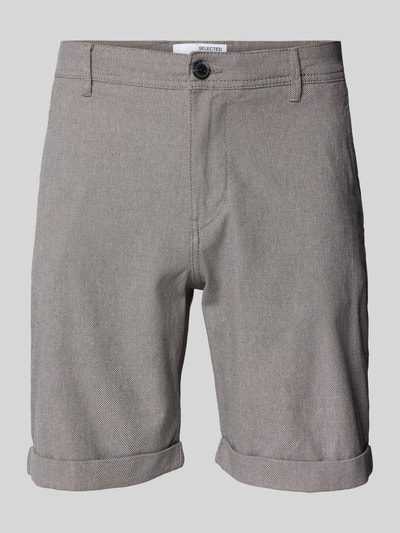 SELECTED HOMME Szorty o kroju slim fit z fakturowanym wzorem model ‘LUTON’ Ciemnoszary 2