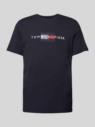 Tommy Hilfiger T-shirt met labelprint Marineblauw - 2