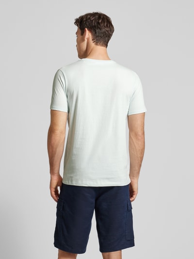 Lindbergh T-Shirt mit Label-Print Modell 'Copenhagen' Hellblau 5