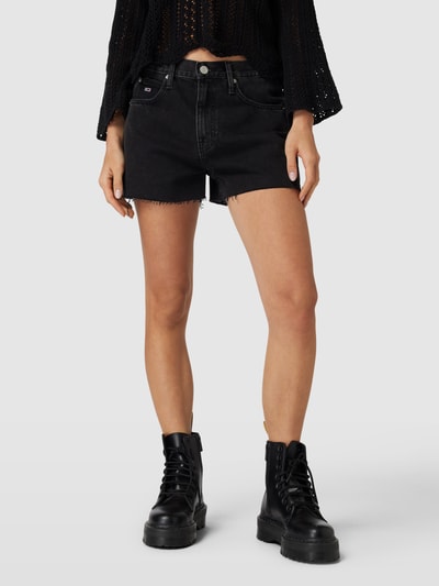 Tommy Jeans Shorts in unifarbenem Design Modell 'HOT PANT' Black 4