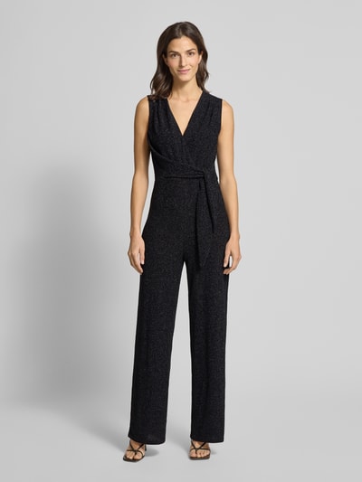 Rich & Royal Schimmernder Jumpsuit mit V-Ausschnitt Black 4