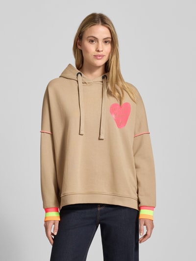 miss goodlife Hoodie met capuchon en motiefprints Beige - 4
