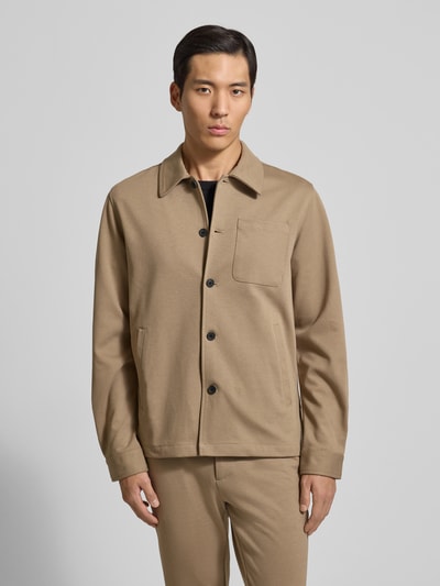 Lindbergh Overhemdjack met knoopsluiting Beige - 4