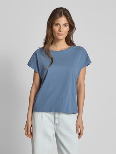 Vero Moda T-shirt o kroju relaxed fit z czystej bawełny model ‘EMMY’ Niebieski 4