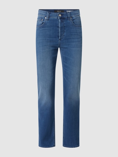 Replay Straight fit high rise jeans met stretch, model 'Mailke' Bleu - 2