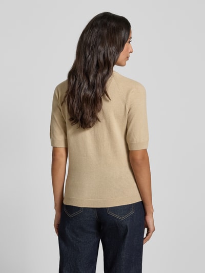 MM Regular fit gebreide pullover van een mix van wol en kasjmier, model 'YEN' Beige - 5