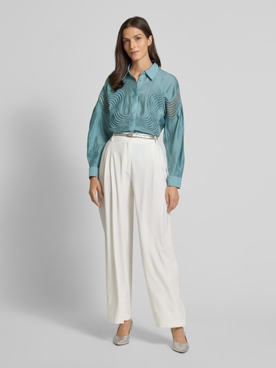 Copenhagen Muse Bluzka koszulowa z krytą listwą guzikową model ‘MOLLY’ Petrol 1