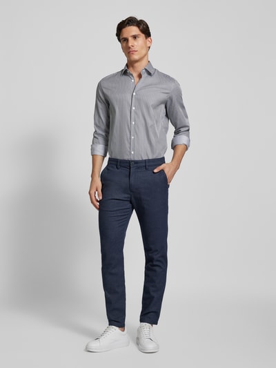 SELECTED HOMME Slim fit chino met ceintuurlussen, model 'MILES' Marineblauw - 1