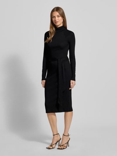 Lauren Ralph Lauren Sukienka midi z wiązanym paskiem model ‘VAHANT’ Czarny 1