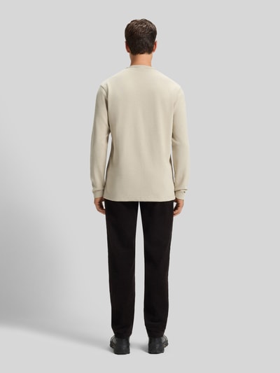 BOSS Orange Regular fit shirt met lange mouwen en wafelstructuur, model 'TEMPESTO' Zand - 5