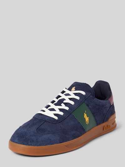 Polo Ralph Lauren Leren sneakers met logostitching Marineblauw - 1