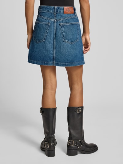 Calvin Klein Jeans Jeansrock in Wickel-Optik mit Label-Detail Jeansblau 5