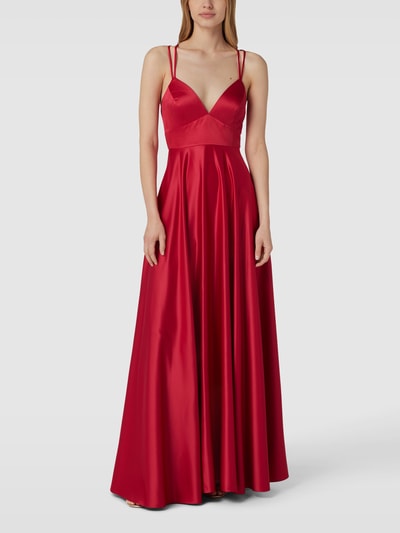 Jake*s Cocktail Abendkleid mit gelegten Falten Dunkelrot Melange 1