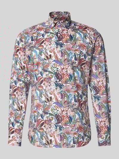 OLYMP Level Five Slim Fit Business-Hemd mit Kentkragen im Allover-Look Weiss 2