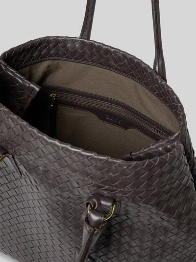 Abro Shopper mit Logo-Applikation Modell 'Rooftop' Dunkelbraun 5