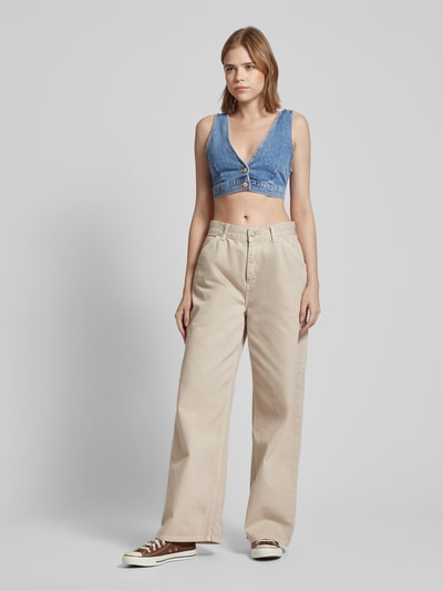 Only Jeans-Bralette mit Knopfleiste Modell 'REESE' Jeansblau 1